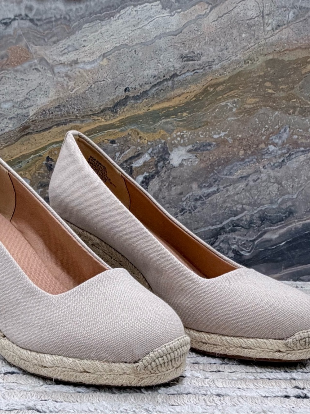 J. Crew Cream Canvas Espadrille Wedge Flats